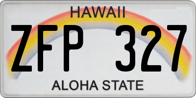 HI license plate ZFP327