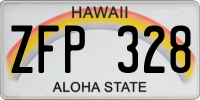 HI license plate ZFP328