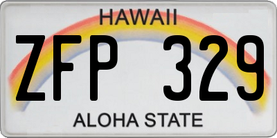 HI license plate ZFP329