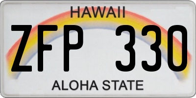 HI license plate ZFP330