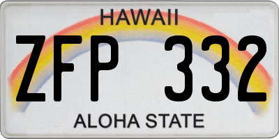 HI license plate ZFP332