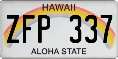 HI license plate ZFP337