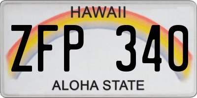 HI license plate ZFP340