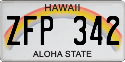HI license plate ZFP342