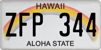 HI license plate ZFP344