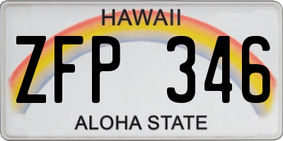 HI license plate ZFP346