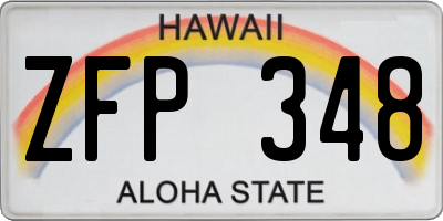 HI license plate ZFP348