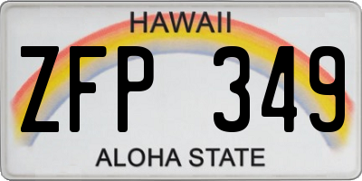HI license plate ZFP349