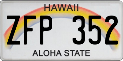 HI license plate ZFP352