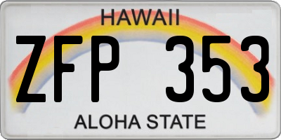 HI license plate ZFP353