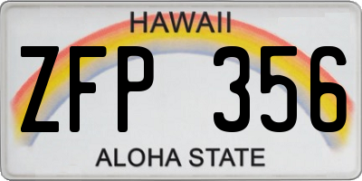 HI license plate ZFP356