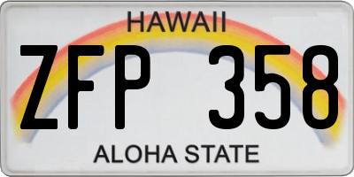 HI license plate ZFP358