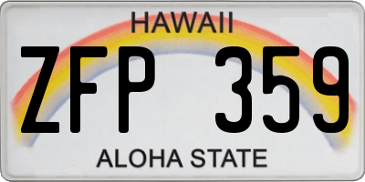 HI license plate ZFP359