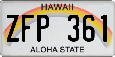 HI license plate ZFP361