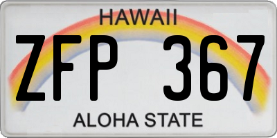 HI license plate ZFP367