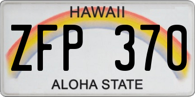 HI license plate ZFP370