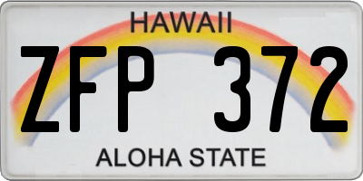 HI license plate ZFP372