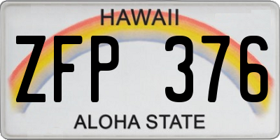 HI license plate ZFP376