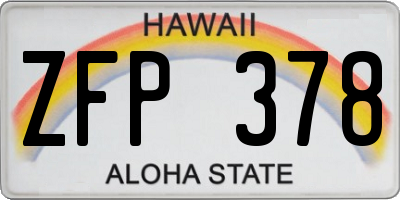 HI license plate ZFP378