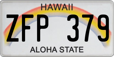 HI license plate ZFP379