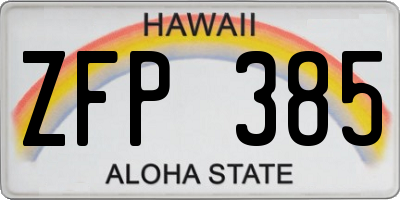 HI license plate ZFP385