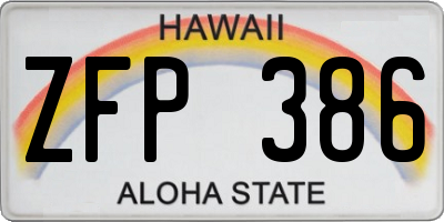 HI license plate ZFP386