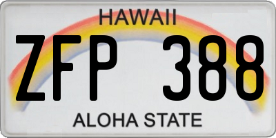 HI license plate ZFP388