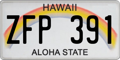 HI license plate ZFP391