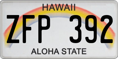 HI license plate ZFP392