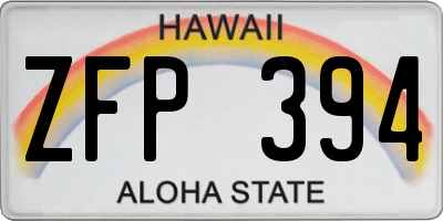 HI license plate ZFP394