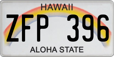 HI license plate ZFP396
