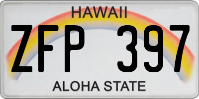 HI license plate ZFP397