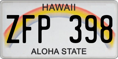 HI license plate ZFP398