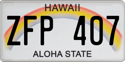 HI license plate ZFP407