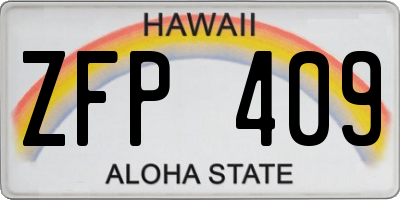 HI license plate ZFP409