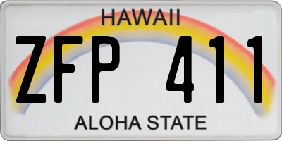 HI license plate ZFP411