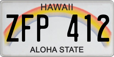 HI license plate ZFP412