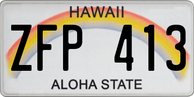 HI license plate ZFP413