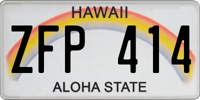 HI license plate ZFP414