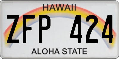 HI license plate ZFP424