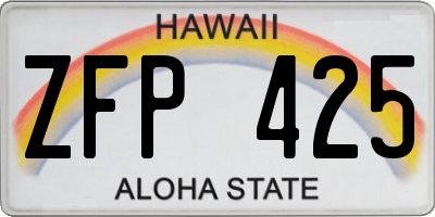 HI license plate ZFP425
