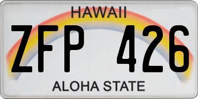 HI license plate ZFP426