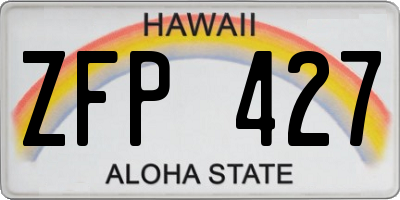 HI license plate ZFP427