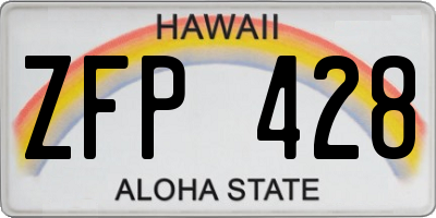 HI license plate ZFP428