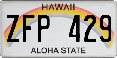 HI license plate ZFP429