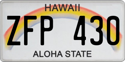 HI license plate ZFP430