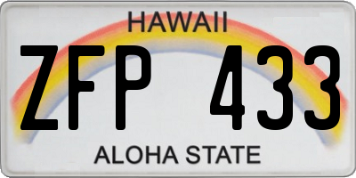 HI license plate ZFP433