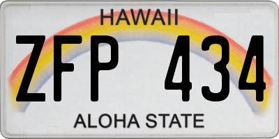 HI license plate ZFP434
