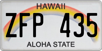 HI license plate ZFP435