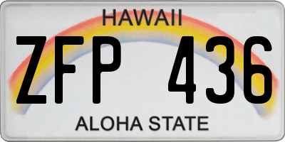 HI license plate ZFP436